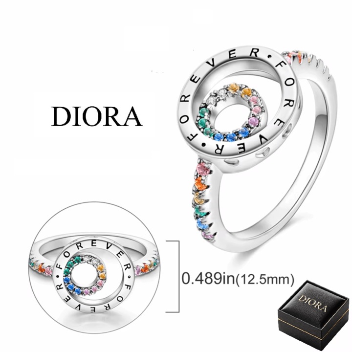 Inel din Argint Diora, design delicat, decorat cu zirconiu cubic, marime 6