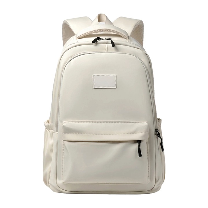 YANYXR, rucsac laptop din Oxford cu bretele captusite si buzunare frontale, BCS2909964, bej, 46×32×16 cm