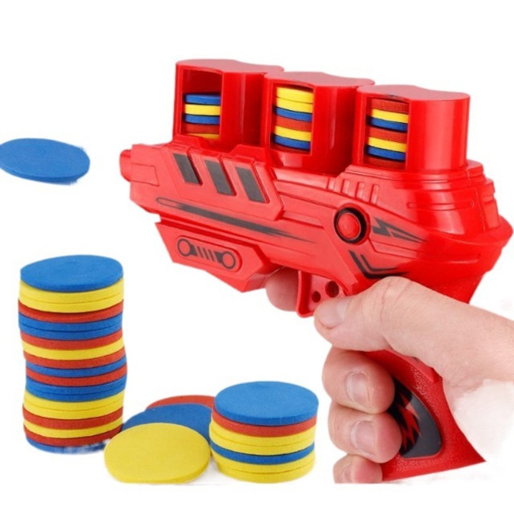 Interaktív játék gyerekeknek és macskáknak, piros pisztoly puha betétekkel, biztonságos és szórakoztató