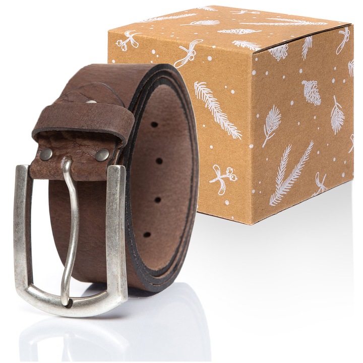 Bőröv, Vanzetti, Vanzetti öv, Barna, 100% valódi bőr, Teljes hossz: 85 cm, Szélesség: 4,5 cm, 85 x 4,5 cm, Barna, 100