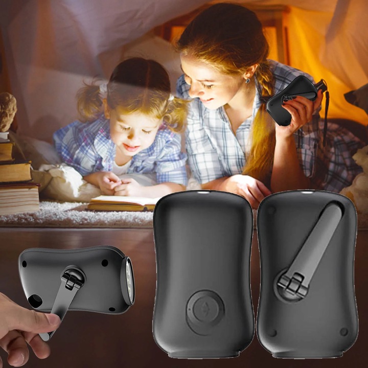 Lanterna portabila YANYXR, LED, negru, 140g, 40mAh