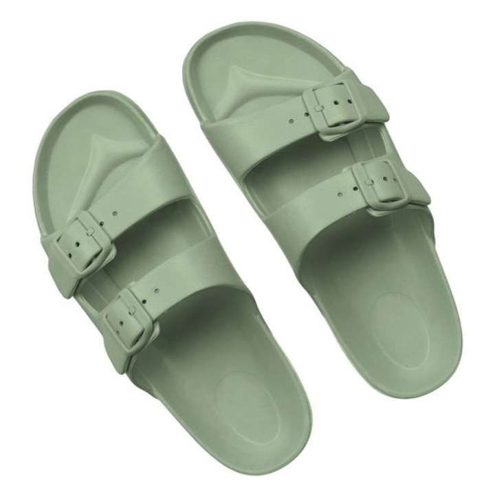 Papuci dama verde olive marimea 40-41– sandale de plaja cu barete duble tip buckle, confortabili pentru vara, vacanta si tinute casual, ANTBRO®