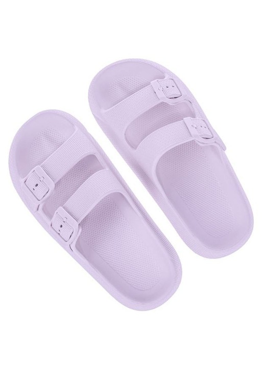 Női papucs lila 37-es méret – dupla csatos strandpapucs, kényelmes és trendi nyárra és nyaralásra, ANTBRO®