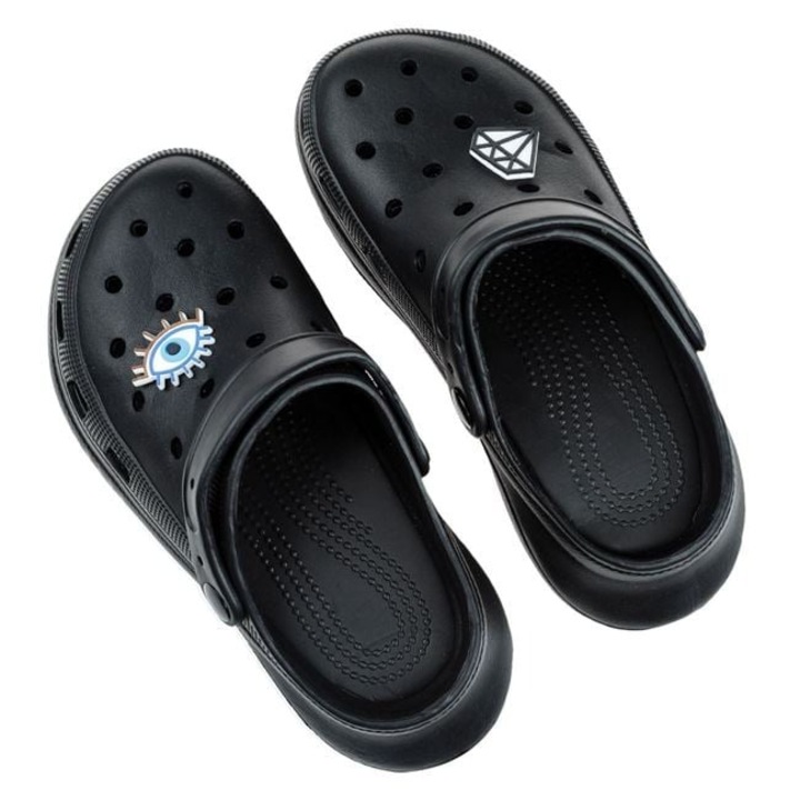 Slapi Saboti Negri cu Ochi Diamant pentru Femei, Marimea 40– Papuci de Vara Eleganti si Confortabili – ANTBRO®