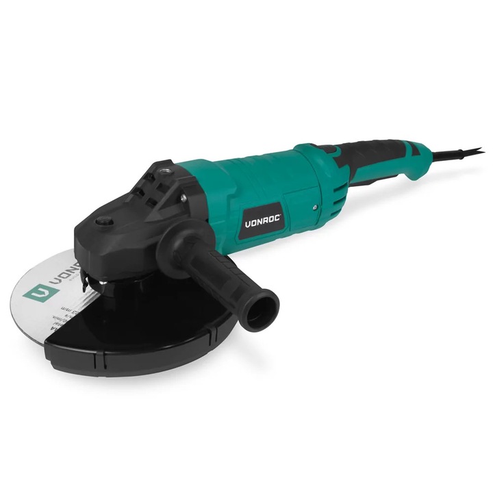 Sarokcsiszoló, VONROC, AG509AC, 2350W, 230mm, lassú indítással, újraindulásgátló, forgatható hátsó fogantyú, védőburkolat