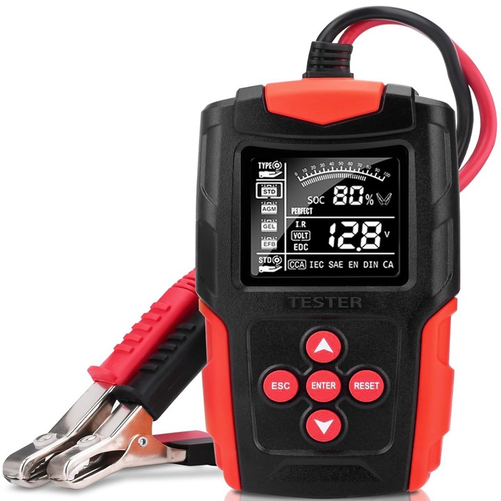 Tester Digital Pentru Baterii Cu Ecran LCD, Kraft&Dele, Masurare Precisa A Tensiunii, Compacta, Usor De Utilizat, Rapida Si Precisa, Ideala Pentru Atelier Si Acasa, Fiabila, Durabila, Masurare Rapida