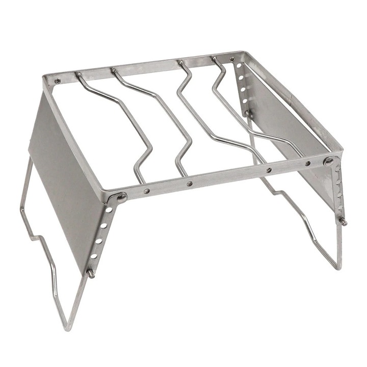 Gratar pliabil portabil din otel inoxidabil 26x24x10-19cm cu geanta de transport