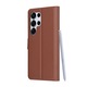 Husa pentru Samsung Galaxy S25 Ultra, SKYDDAR INNOVATION, Leather Folio tip Carte, cu Portofel Interior, Finisaje Premium, set cu sticker, Maro