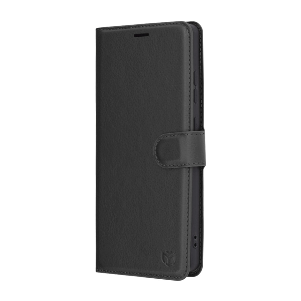 Husa pentru Samsung Galaxy S25 Ultra, SKYDDAR INNOVATION, Leather Folio tip Carte, cu Portofel Interior, Finisaje Premium, set cu sticker, Negru
