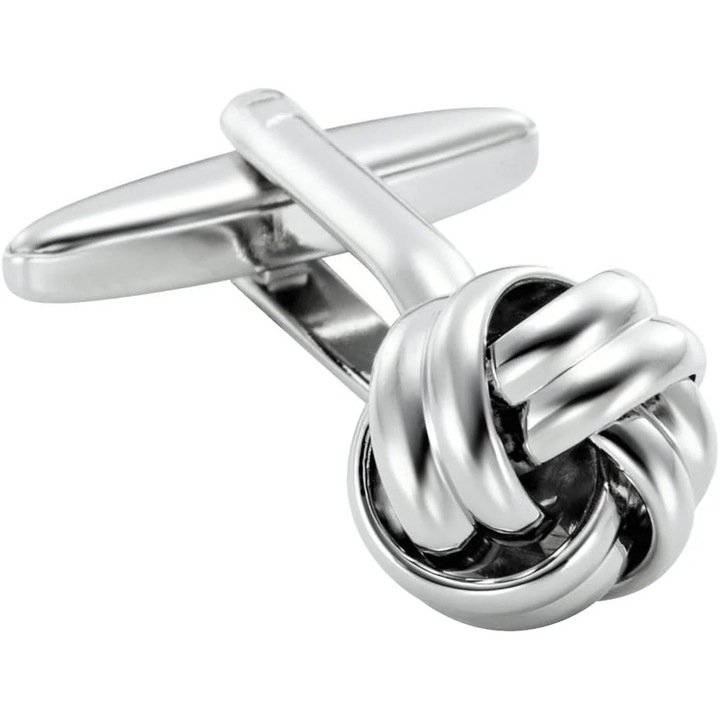 Копчета за риза от неръждаема стомана 316L, морски възел, размери 1.4x1.4 см, комплект с елегантна подаръчна кутия