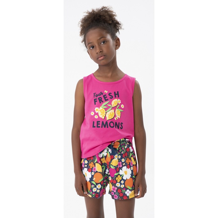 Sort fete Boboli, bumbac better cotton, imprimeu fructe si flori, multicolor, Multicolor