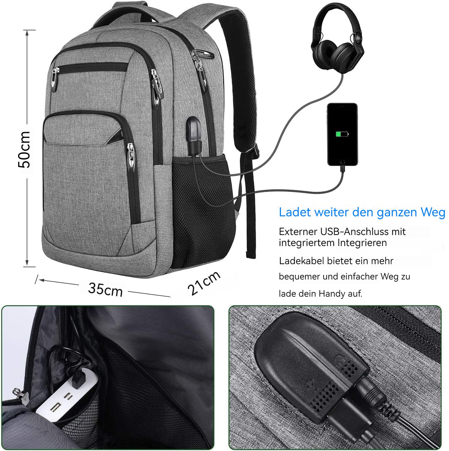 Rucsac scolar unisex - Rucsac scolar pentru baieti, fete si adolescenti - Rucsac pentru laptop pentru barbati si femei - Rucsacuri de zi / Rucsacuri business cu USB