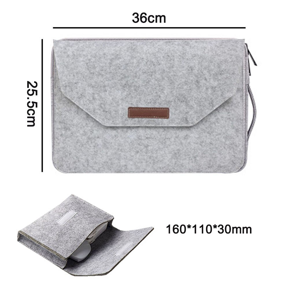 Husa pentru laptop compatibila cu MacBook Pro de 13 inch / 15 inch, MacBook Air, HP Dell Lenovo Notebook, geanta pentru laptop din fetru cu buzunar suplimentar de depozitare (gri argintiu, 13 inch)