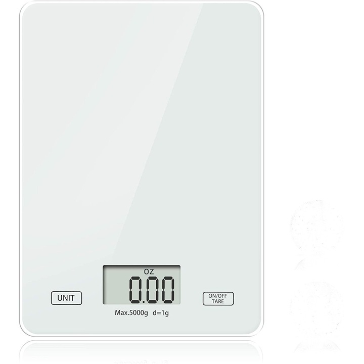 Konyhai mérleg, digitális mérleg LCD kijelzővel üvegből, elektronikus mérleg, üveg konyhai mérleg, főzéshez és sütéshez, pontos konyhai mérleg 5 kg/1 g-ig