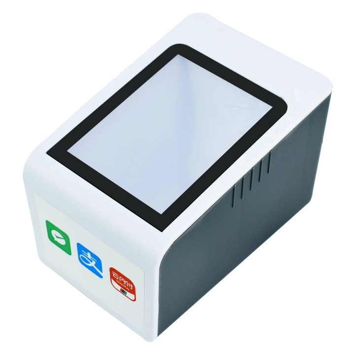 Asztali vonalkódolvasó, fehér, 120x82x82 mm, CMOS technológia, 1D/2D/QR szkennelés