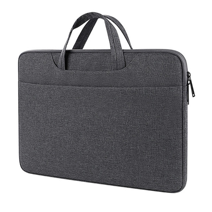 Husa pentru laptop, geanta interioara, geanta tip troler, design de valiza - 13, 3/14, 1-15, 4/15, 6 inch, gri inchis