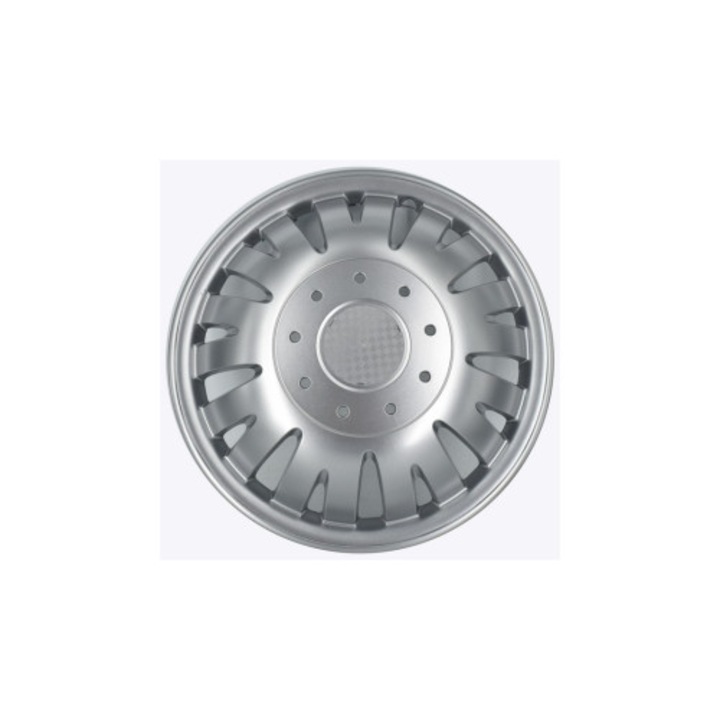 Set 4 Capace Roti Universale pentru Microbuze/Dube cu Roti Diametrul de 16”, Culoare Argintiu si Forma Conica