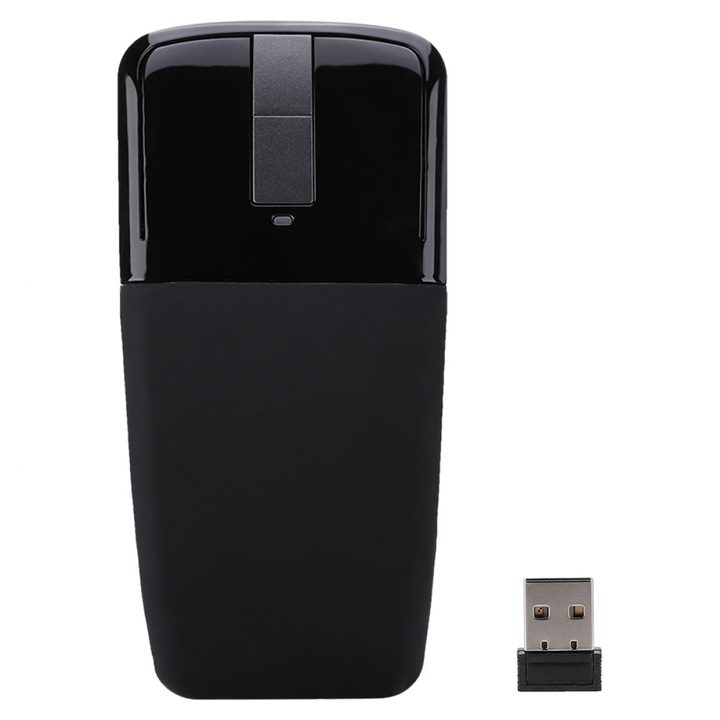 Mouse wireless pliabil ergonomic, negru, compact