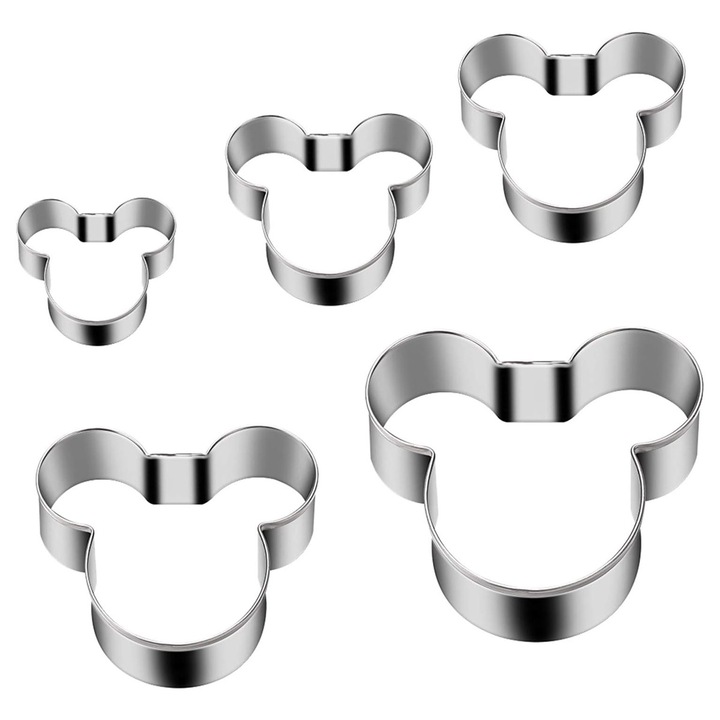 Set de taietoare de biscuiti Mickey Mouse pentru copii, otel inoxidabil