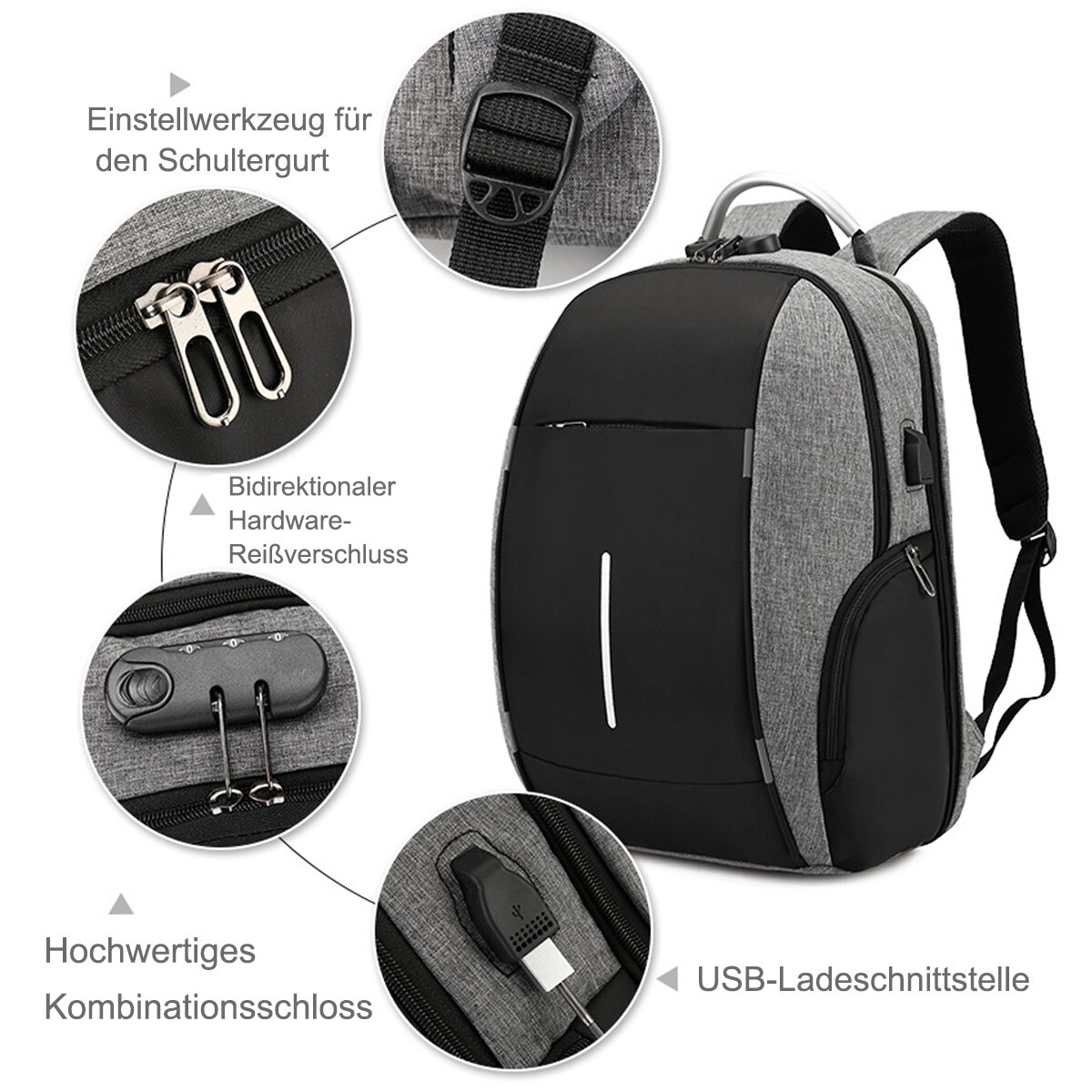 Rucsac mare pentru laptop pentru scoala, serviciu, afaceri si calatorii - impermeabil