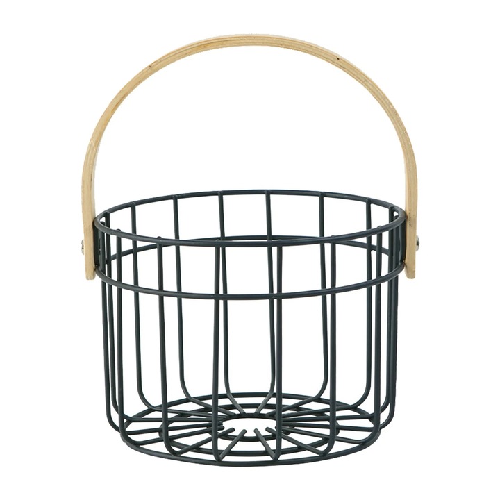 Cos oua metalic verde pentru colectare oua pui 20x15x10cm