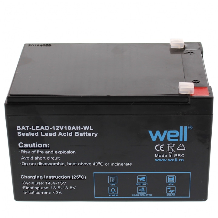 Оловно-киселинна батерия Well, 12V, 10Ah