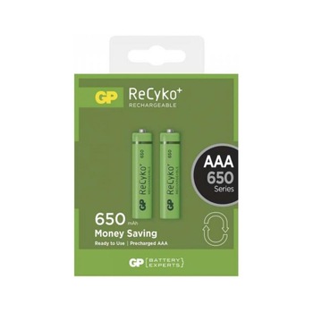 Acumulator AAA (R3) NiMH Recyko+ 650mAh 2 buc/blister GP Acumulator AAA (R3) NiMH Recyko+ 650mAh 2 buc/blister GP