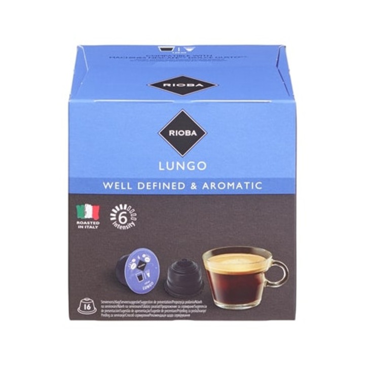 Capsule compatibile Dolce Gusto, Lungo, Rioba, 112 g
