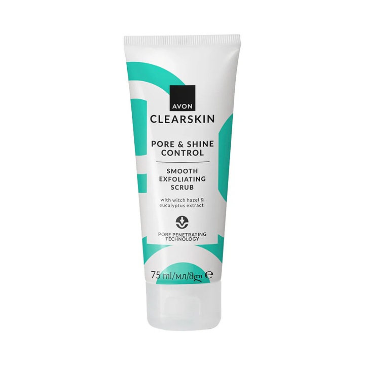 Exfoliant facial Avon, Clearskin, control al porilor si luciului, 75 ml