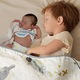 Papusa bebelus Reborn Dolls, Model realist, Swjoyol,50cm silicon alb mobil