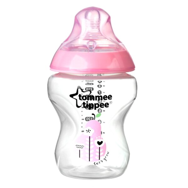 Biberon Tommee Tippee 260 ml, Floricele/Roz