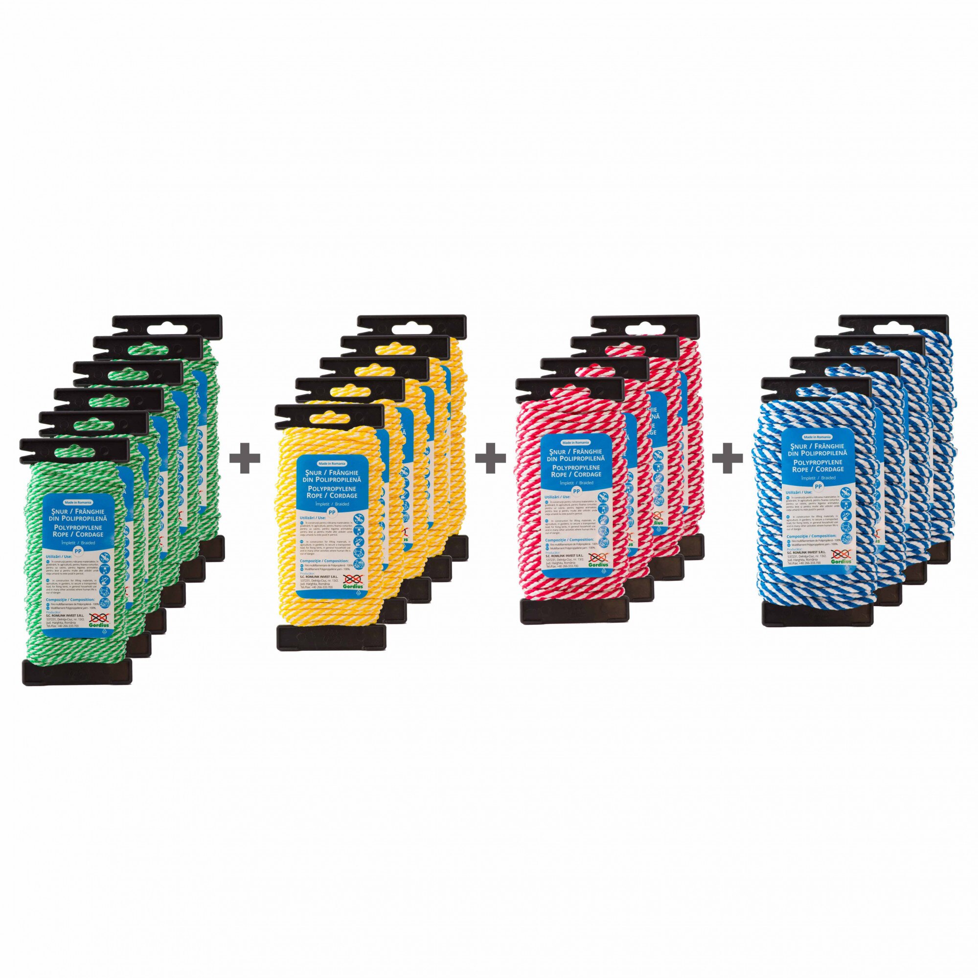 Pachetul Starter pentru Magazine, selectie de snururi (sfoara) 3, 4, 5, 6 mm, PP impletit