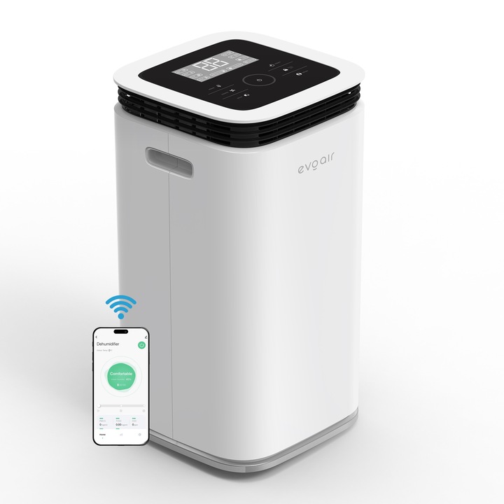 Изсушител Evoair, FlexyDry 16 Smart, 16л/24ч, Сензор за Влажност, Функция Йонизация, Сушене на Дрехи, Резервоар 2.2л, Бял