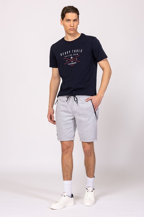 Heavy Tools, Pantaloni scurti cu buzunare cu fermoar, Gri deschis melange