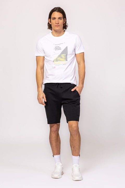 Heavy Tools, Pantaloni scurti cargo cu snur de ajustare, Negru