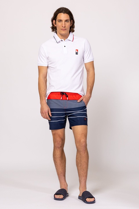 Heavy Tools, Pantaloni scurti de baie cu snur de ajustare Joung, Rosu/Alb/Bleumarin