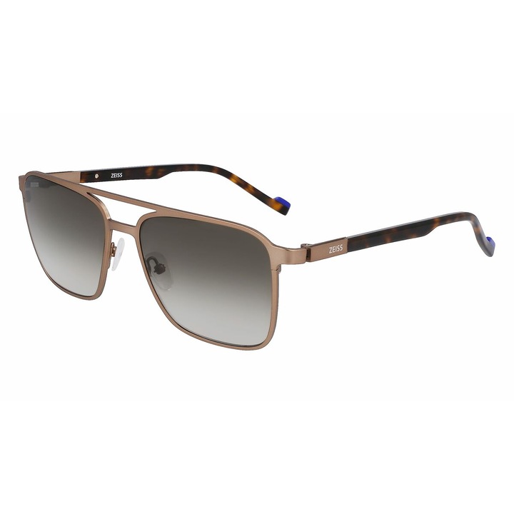 Ochelari de Soare Barbati Zeiss ZS22402S-5717236, Lentile Policarbonat Maro Ø 57 mm, Rama Metalica Maro, Protectie UV400, Filtru Solar Categoria 2, Carcasa Inclusa