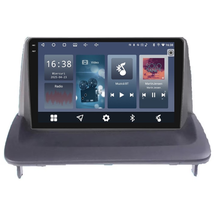 Navigációs rendszer a Volvo C30 2006-2012 modellekben, 9 hüvelykes kijelzővel, 2 GB RAM-mal, 32 GB RAM-mal, 4 magos processzorral.