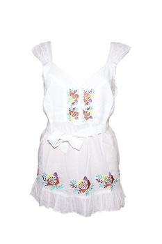 Bluza alba cu broderie florala, bumbac, marimea XL (42) Bluza alba cu broderie florala, bumbac, marimea XL (42)