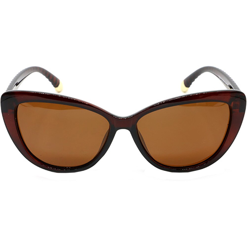 Ochelari de soare pentru dama, polarizati, Ochi de pisica, P6057-2 Maro