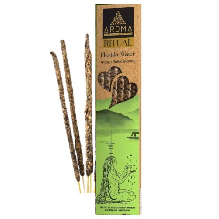 Betisoare parfumate Aroma Agua de Florida cu mesaj inspirational, purificare si relaxare, 20g