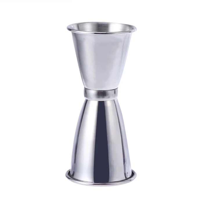 Masurator inox pentru cocktail 45x30ml, dublu, argintiu