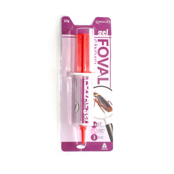 Gel insecticid FOVAL 20g pentru combaterea gândacilor, aplicare precisă, ușor de utilizat