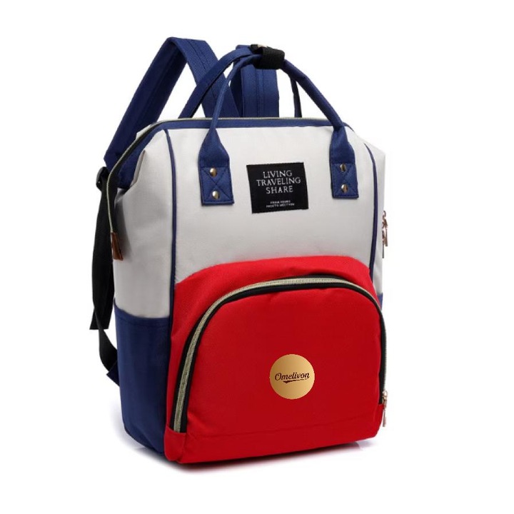 Раница за майки, Omelivon, водоустойчива, 27x40см, многоцветна, с термоизолирани отделения