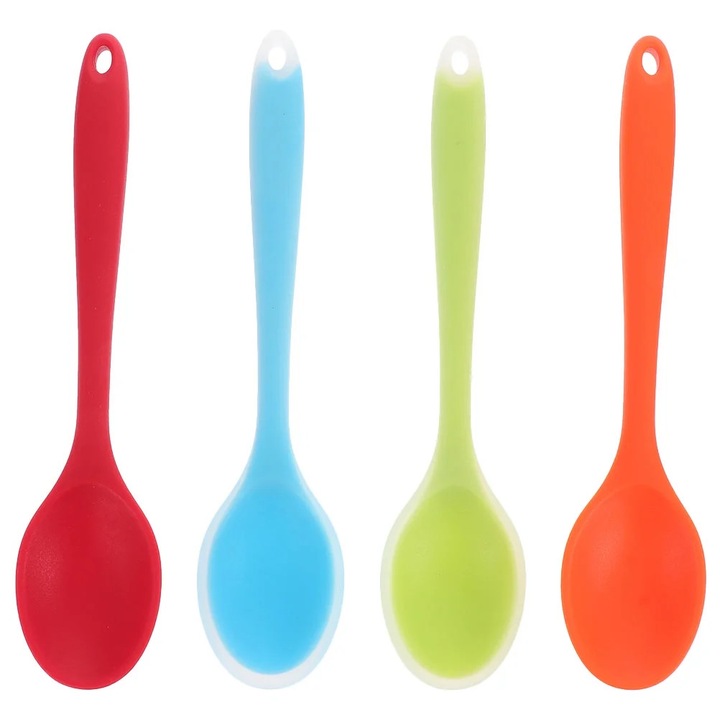 Set 8 linguri silicon multicolor 20.5x4.5x1.5cm multifunctionale pentru supa si orez