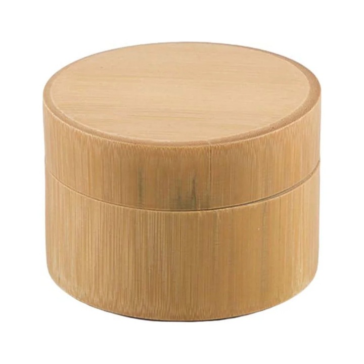 Recipient rotund bambus YANYXR, etans, 7.5x5cm, pentru ceai si condimente