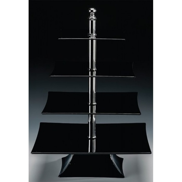 Display prezentare din policarbonat cu patru nivele NEGRU Raki 20x25x30x35cm