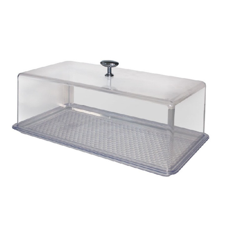 Tava servire cu capac transparent 42.5x27, 5xh11, 5 cm
