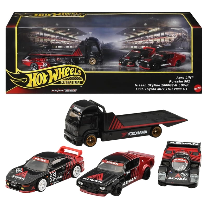 Set 4 Vehicule Hot Wheels, Mattel, Advan Race Team Colectie 2025