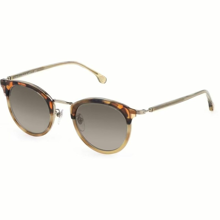 Ochelari de Soare Unisex Lozza SL2393-4909HZ, Lentile Gri Ø49mm, UV400, Cadru Metalic Maro, Husa Inclusa